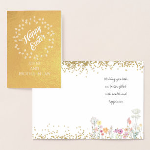 Sister and Brother-in-law  Easter REAL FOIL Foil Card