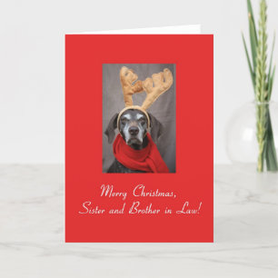 Sister and Brother in Law reindeer pointer merry x Holiday Card