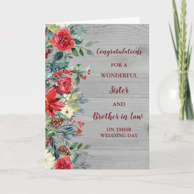 Sister and Brother in Law Wedding Congratulations Card (Front)