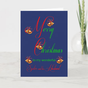 Sister and Husband Christmas Scrolls Holiday Card