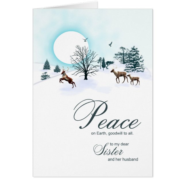 Sister and husband, Christmas with reindeer (Front)