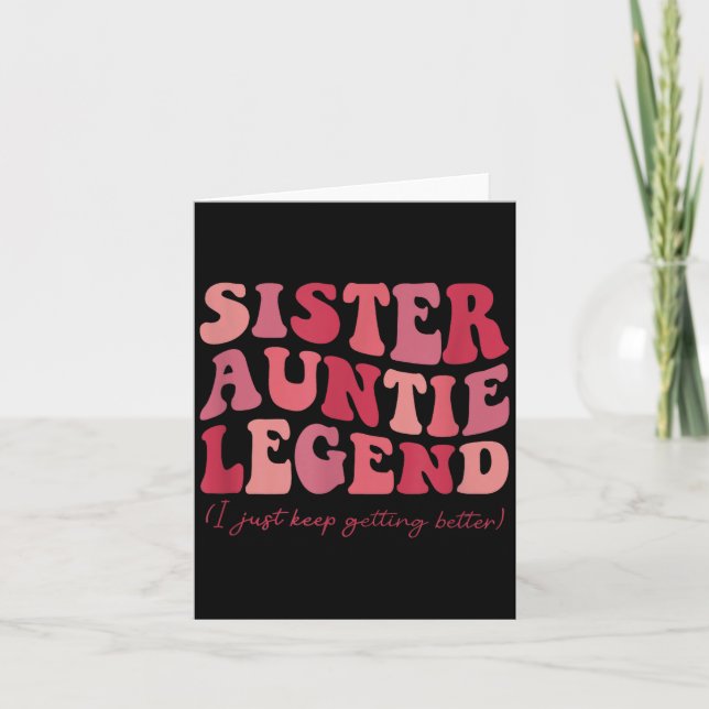 Sister Auntie Legend Groovy Funny Cool Aunties Clu Card (Front)