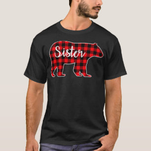 Sister Bear Red Plaid Family Matching Christmas Pa T-Shirt