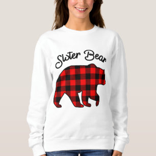 SISTER BEAR Red Plaid Matching Family Group Christ Sweatshirt