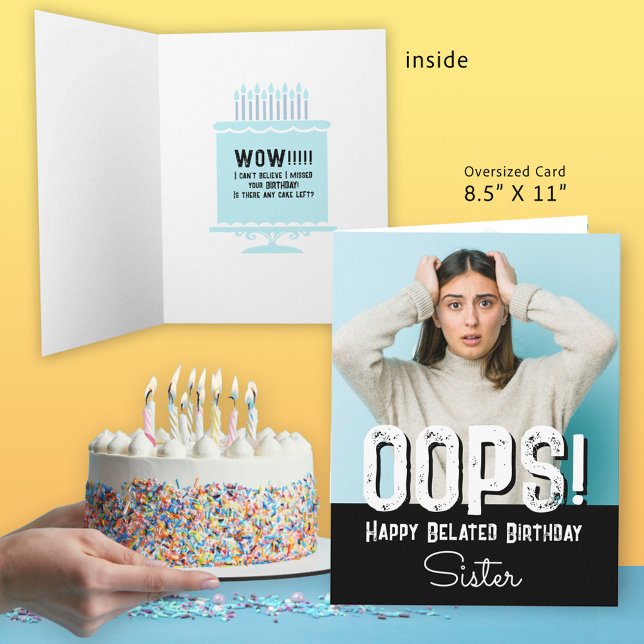 Sister Belated Birthday Photo Card (Creator Uploaded)
