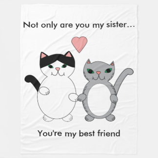 Sister Best Friend Cats Customizable Fleece Blanket