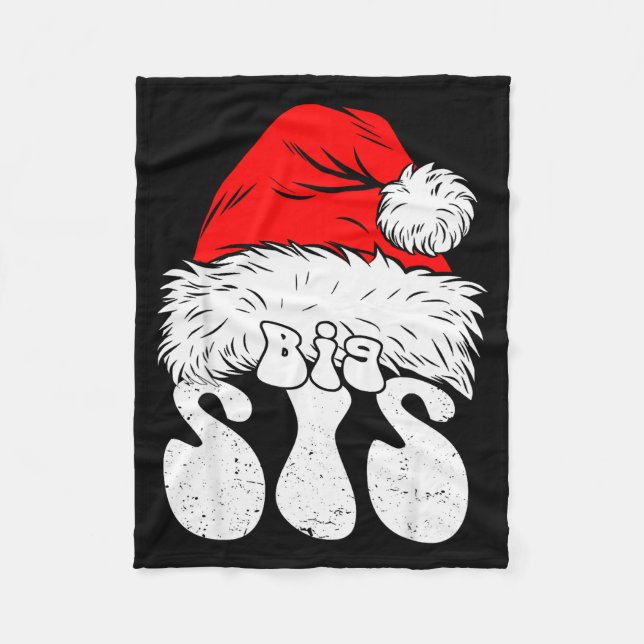 Sister Big Santa Christmas Family Matching Pajamas Fleece Blanket (Front)