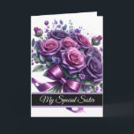 Sister Birthday Card<br><div class="desc">Birthday card is shown with a pretty floral bouquet print. 
Card has a special message inside for a sister.
Customize this card or buy as is.




Licensed Image</div>