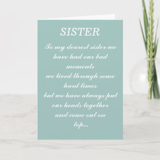 SISTER BIRTHDAY CARD