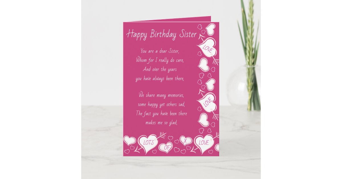 sister birthday card zazzleca