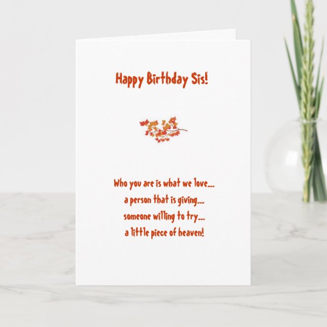 Sister Birthday Card (Front)