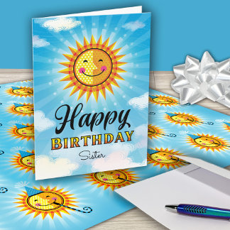 Sister Birthday Cute Sun Card
