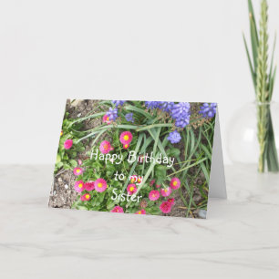 Sister Birthday Flower Bed Card