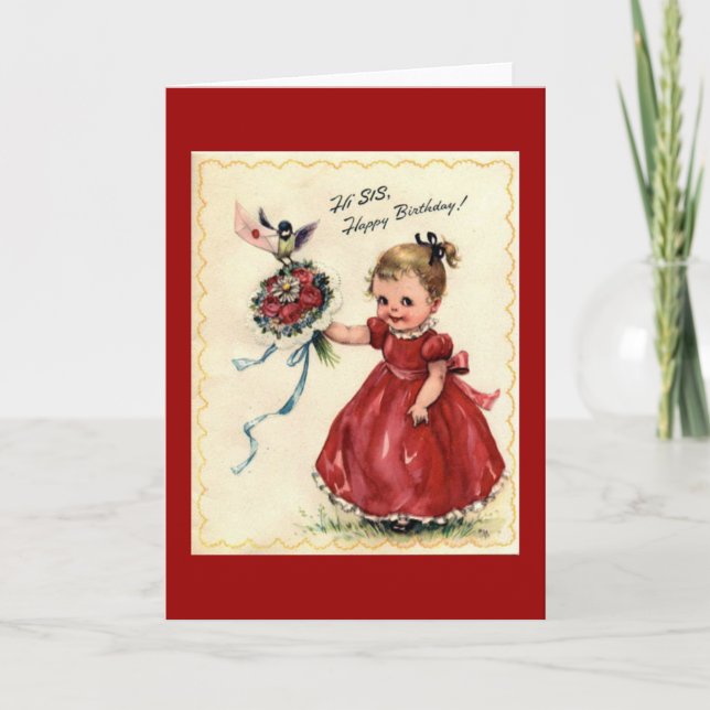 Sister Birthday Greeting Card (Front)