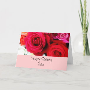 Sister Birthday Greeting Roses Card
