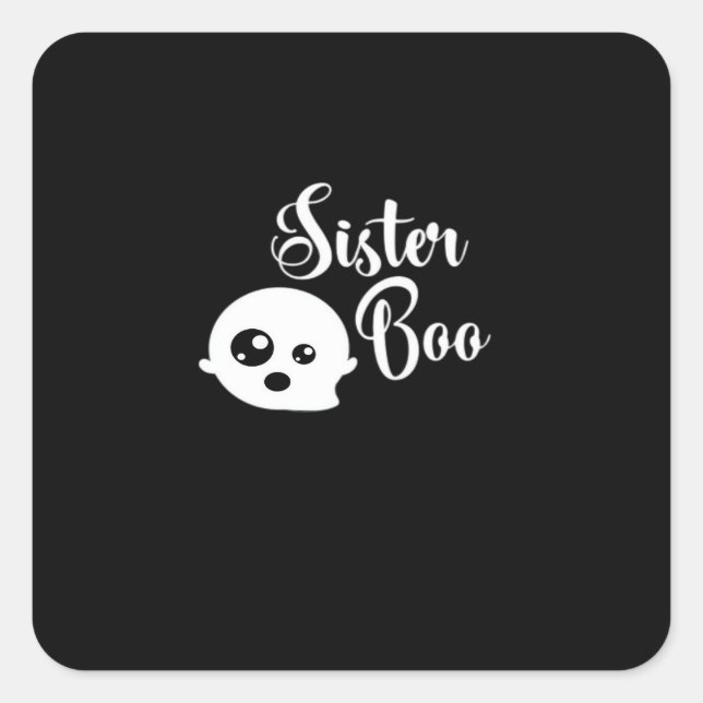 Sister Boo Halloween  Square Sticker (Front)