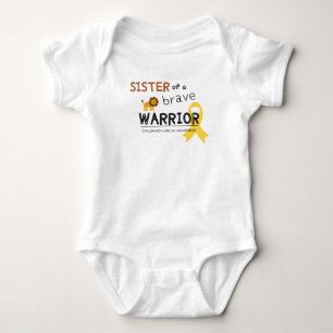 sister brave warrior cancer lion baby bodysuit