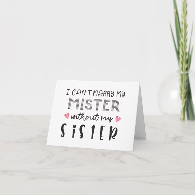 Sister bridesmaid proposal folded card (Front)
