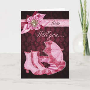 Sister Bridesmaid, Will you be my Bridesmaid? Invitation