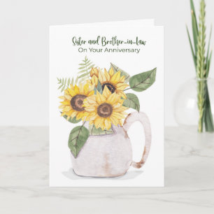Sister Brother in Law Anniversary Sunflowers Love Card