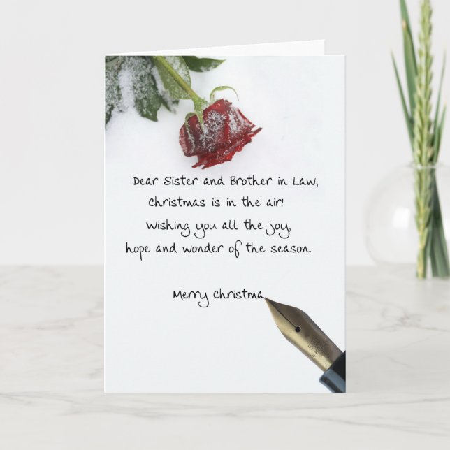Sister & Brother in law christmas letter Holiday Card (Front)