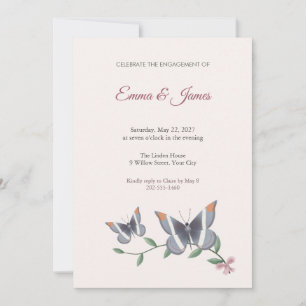 Sister Butterfly Engagement Party Invitation
