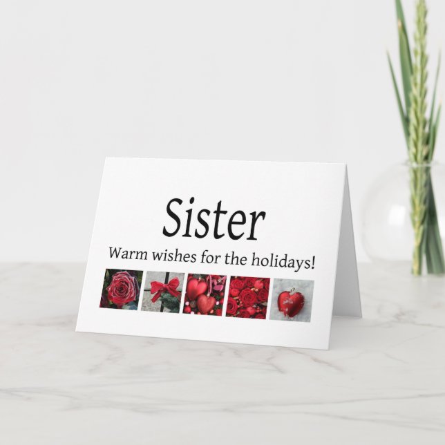 Sister Christmas Card with ornaments (Front)