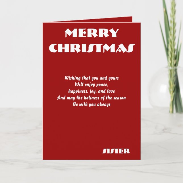 Sister Christmas greeting cards (Front)
