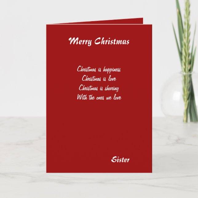 Sister Christmas greeting cards (Front)