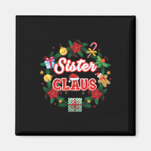 Sister Claus Christmas Santa Laurel Wreath Mistlet Magnet