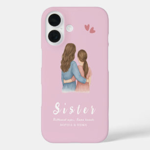 Sister Collage iPhone 16 Case – Same Hearts