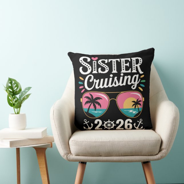 Sister Curising 2026 Throw Pillow (Chair)