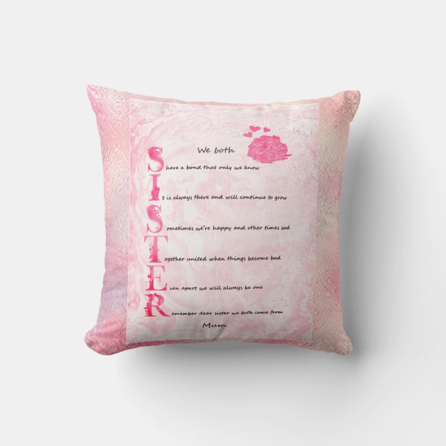 Sister Cushion Poem (Front)