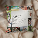 Sister Definition Modern 12 Photo Collage Throw Pillow<br><div class="desc">Personalise the 12 photos and definition for your special sister or hermana (little or big) to create a unique gift. A perfect way to show her how amazing she is every day. Designed by Thisisnotme©</div>