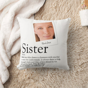 Sister Definition Modern Photo Throw Pillow