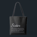 Sister Definition Script Modern Fun Tote Bag<br><div class="desc">Personalise for your special sister or hermana (little or big) to create a unique gift. A perfect way to show her how amazing she is every day. Designed by Thisisnotme©</div>