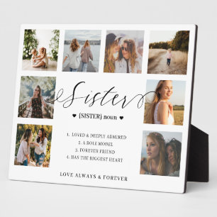 Sister Definition Script Photo Collage Keepsake Plaque