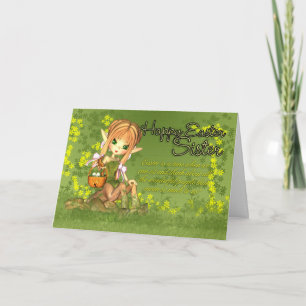 Sister Easter Card - Cute Centaur With Easter Bask