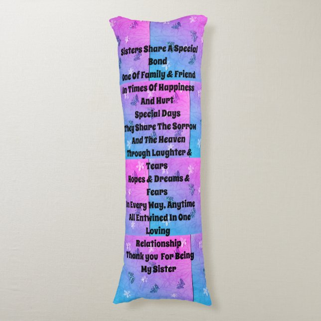 Sister Embellished Body Pillow (Front Vertical)