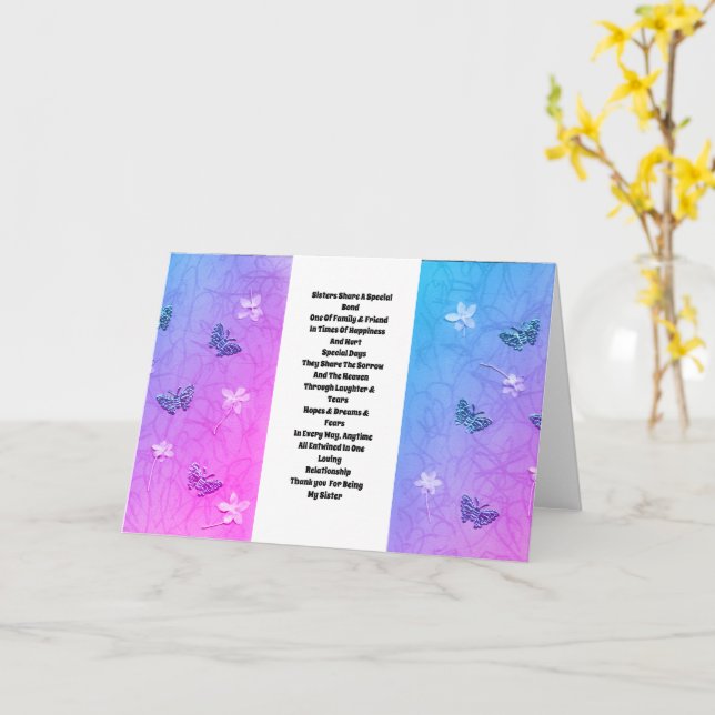 Sister Embellished Card (Yellow Flower)