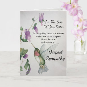 Sister Everything There Is A Season Quote Sympathy Card