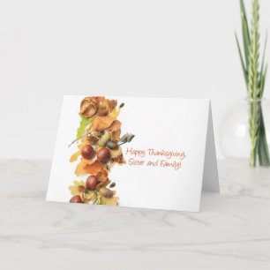Sister & Family Thanksgiving Card