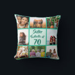 Sister fantastic at 70 birthday photo collage throw pillow<br><div class="desc">👉 Put a smile on a face with this awesome 70th birthday sister photo collage throw pillow! - Simply click to personalize this design 🔥 My promises - This design is unique and is designed with you in mind 🙏 Thank you for supporting my small business - If you would...</div>