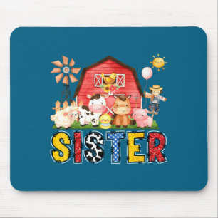 Sister Farm Cow Birthday Boy Matching Family Party Mouse Pad