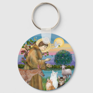 Sister Frances Blessing 5 cats Keychain