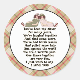 Sister fun Family cartoon sticker
