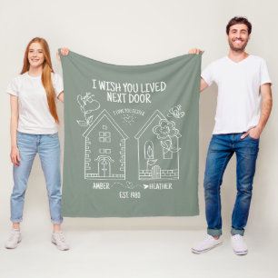 Sister Gift I Wish You Lived Next Door Photo Fleece Blanket