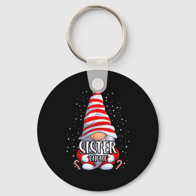 Sister Gnome Christmas Pajamas Matching Family Gro Keychain (Front)