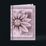 SISTER  - Happy 50th Birthday - LAVENDER Flower Card<br><div class="desc">This card with its soft pastel flower and lace  is a sweet way to wish your sister happy birthday!  You can add her name and  her age to make it a one-of-a-kind of a card... Special!  To see more of my birthday cards,  put into Zazzle's search box:  jaclinart birthday</div>