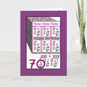 SISTER - Happy 70th Birthday Card